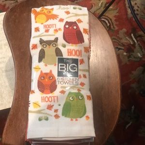 Towels Fall Owl Kitchen Hand Towels